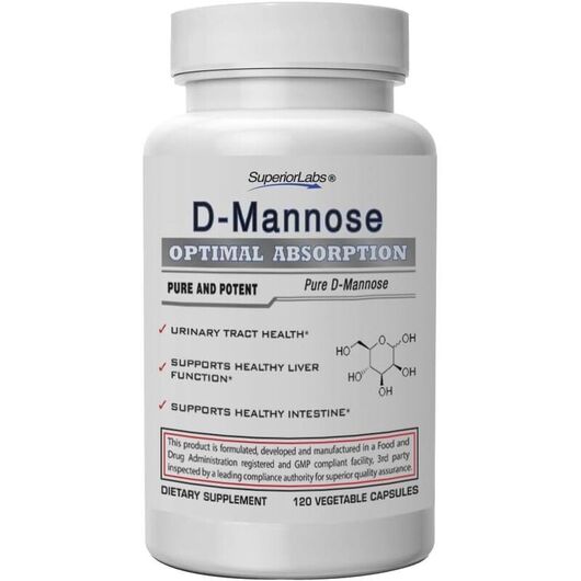 Основне фото товара Superior Labs, D-Mannose 500 mg, Д-манноза, 120 капсул