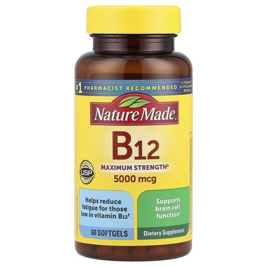 Основне фото товара Vitamin B12 Maximum Strength 5000 mcg, Вітамін B1 Тіамін, 60 капс