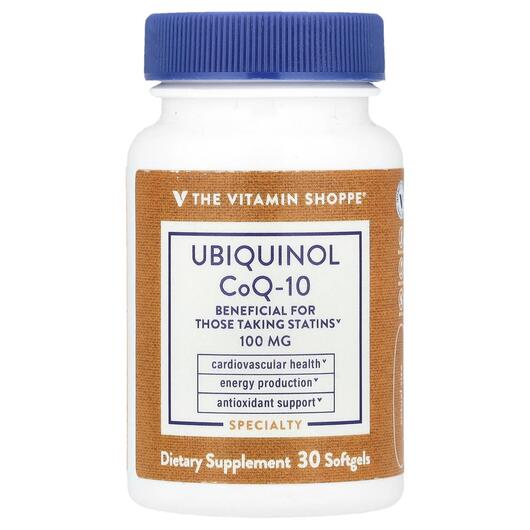 Основне фото товара TheVitaminShoppe, Ubiquinol CoQ-10 100 mg, Убіхінол, 30 капсул