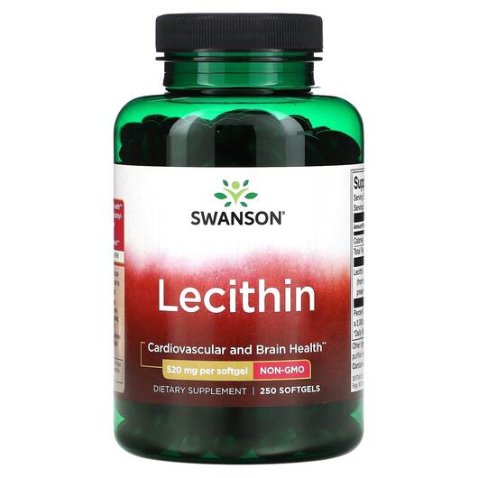 Основне фото товара Swanson, Lecithin 520 mg, Лецитин, 250 капсул