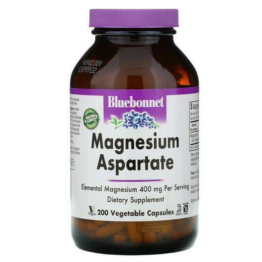 Основне фото товара Bluebonnet, Magnesium Aspartate, Магнію Аспартат, 200 капсул
