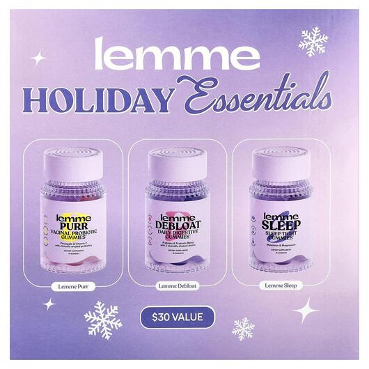 Основне фото товара Holiday Essentials Gummies Purr Debloat Sleep, Підтримка сну, 3 ш