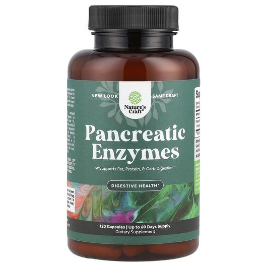 Основне фото товара Nature's Craft, Pancreatic Enzymes, Ферменти, 120 капсул