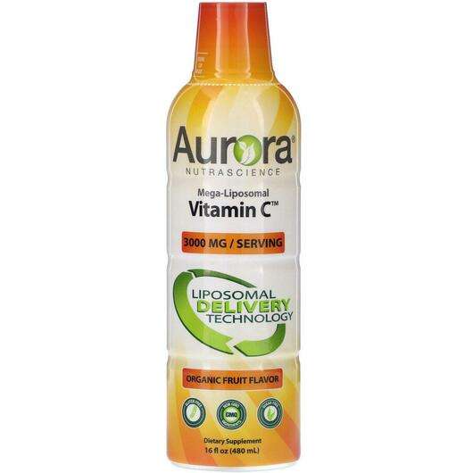 Основне фото товара Aurora, Mega-Liposomal Vitamin C, Ліпосомальний Вітамін C, 480 мл