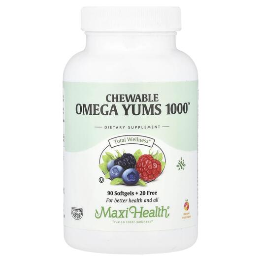 Основне фото товара Chewable Omega Yums 1000 Natural Fruit, Омега 3, 110 капсул