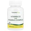 Фото товару Natures Plus, Vitamins D3 & K2, Вітаміни D3 & K2, 90 капс