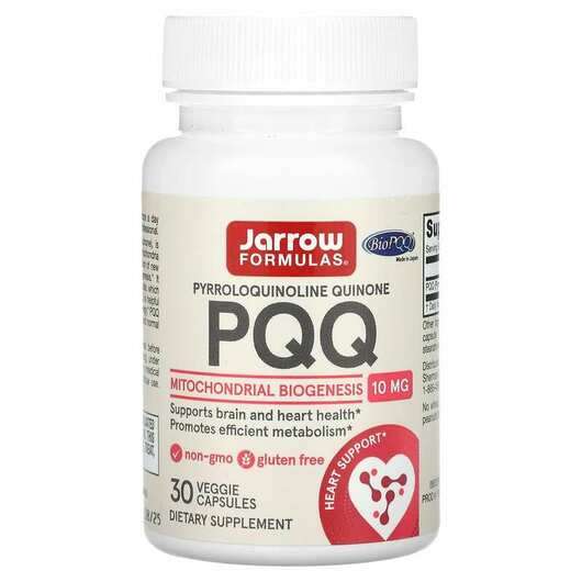 Основне фото товара Jarrow Formulas, PQQ 10 mg, Пірролохінолінхінон 10 мг, 30 капсул