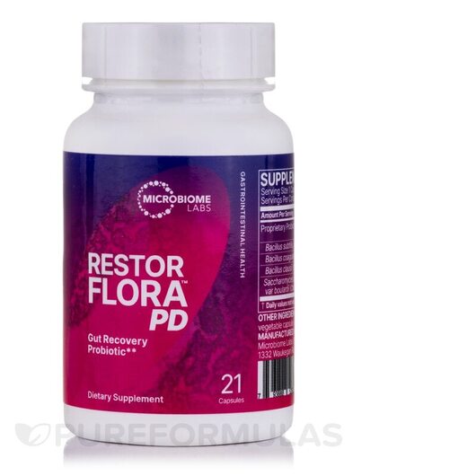 Основне фото товара Microbiome Labs, RestorFlora PD, Підтримка сну, 21 капсул