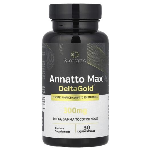 Основне фото товара Sunergetic, Annatto Max DeltaGold 300 mg, Токотрієноли, 30 капсул
