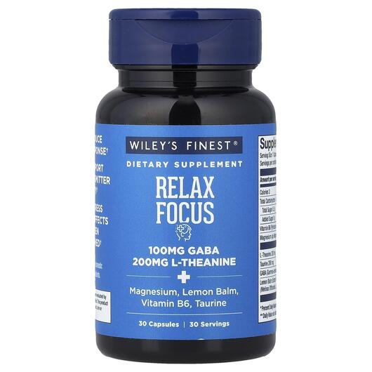 Основне фото товара Wiley's Finest, Relax Focus, Підтримка мозку, 30 капсул