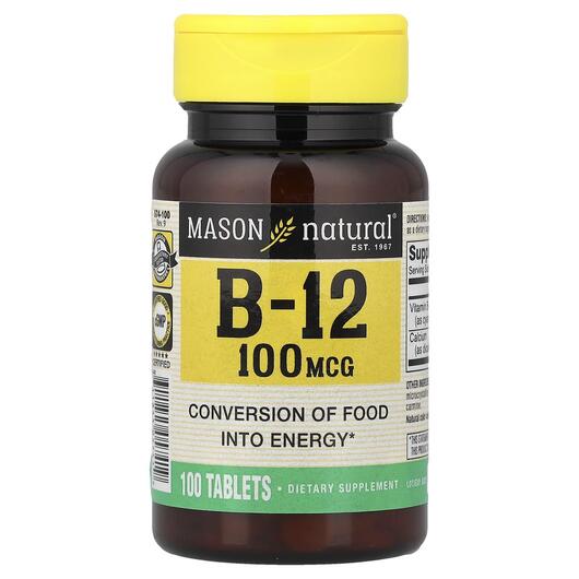Основне фото товара Mason, Vitamin B12, Вітамін B1 Тіамін, 100 таблеток