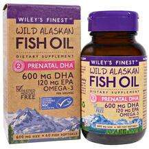Wiley's Finest, Wild Alaskan Fish Oil Prenatal DHA 600 mg, ДГК...