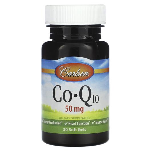 Основне фото товара Carlson, CoQ10 50 mg, Коензим CoQ10, 30 капсул