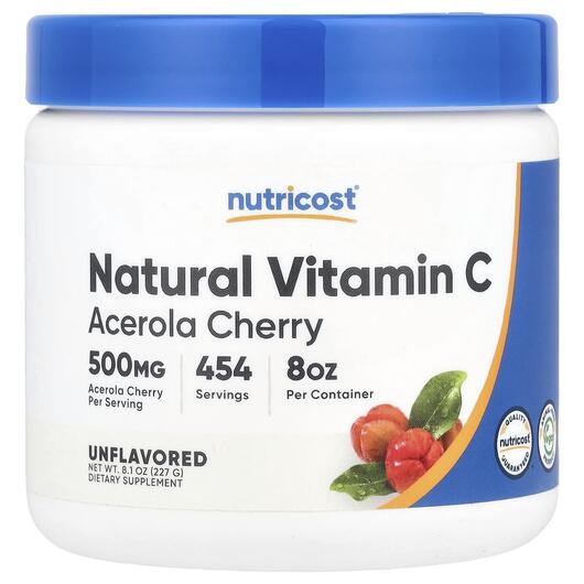 Основное фото товара Nutricost, Витамин C, Natural Vitamin C Unflavored, 227 г