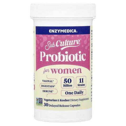 Основне фото товара SubCulture Probiotic For Women 50 Billion, Пробіотики, 30 капсул