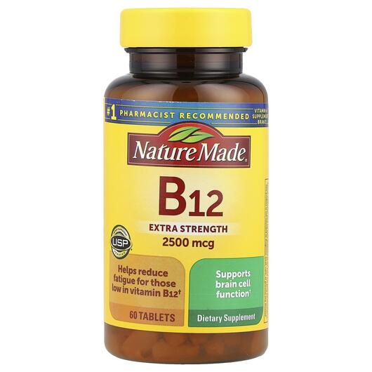 Основное фото товара Витамин B1 Тиамин, Vitamin B12 Extra Strength, 60 таблеток