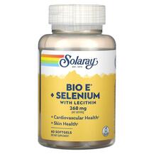 Bio E + Selenium with Lecithin Лецитин Solaray 60 капсул