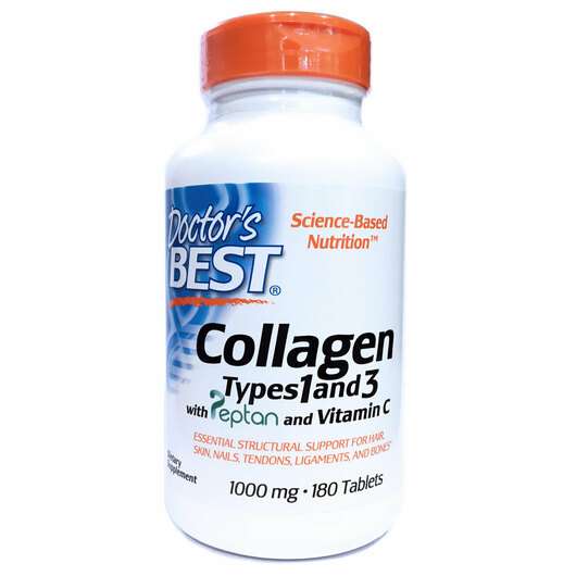 Основне фото товара Doctor's Best, Collagen Types 1 & 3, Колаген з Вітаміном C...
