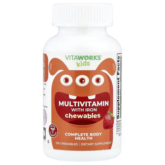 Основне фото товара Kids Multivitamin With Iron Mixed Fruit, Залізо, 120 таблеток