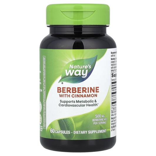 Основное фото товара Nature's Way, Берберин, Berberine With Cinnamon, 60 капсул