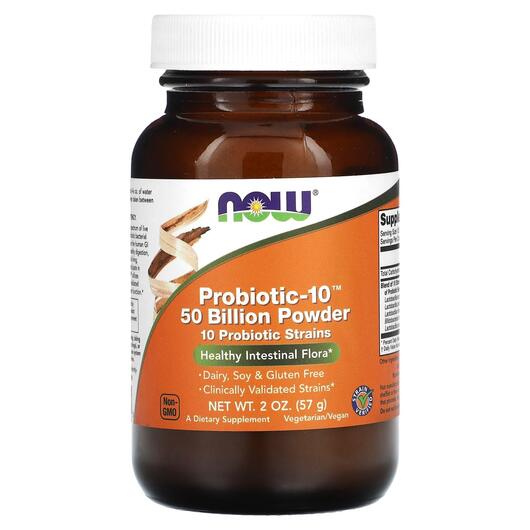 Основное фото товара NOW, Пробиотики, Probiotic-10 Powder 50 Billion, 57 г