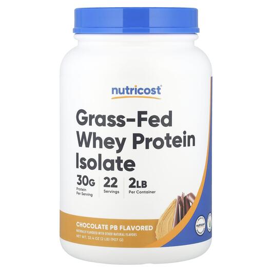 Основне фото товара Nutricost, Grass-Fed Whey Protein Isolate, Протеїн, 907 г