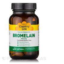 Country Life, Natural Bromelain 500 mg, Бромелайн, 60 таблеток