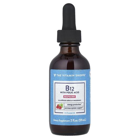 Основне фото товара Vitamin B12 with Folic Acid Raspberry, Вітамін B1 Тіамін, 59 мл