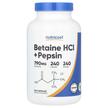 Фото товару Nutricost, Betaine HCl + Pepsin, Бетаїн Гідрохлорид, 240 капсул