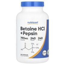Betaine HCl + Pepsin Бетаин гидрохлорид Nutricost