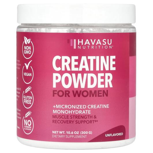 Основне фото товара Creatine Powder For Women Unflavored, Креатин, 300 г