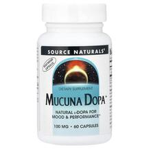 Мукуна Mucuna Dopa 100 mg Source Naturals 60 капсул