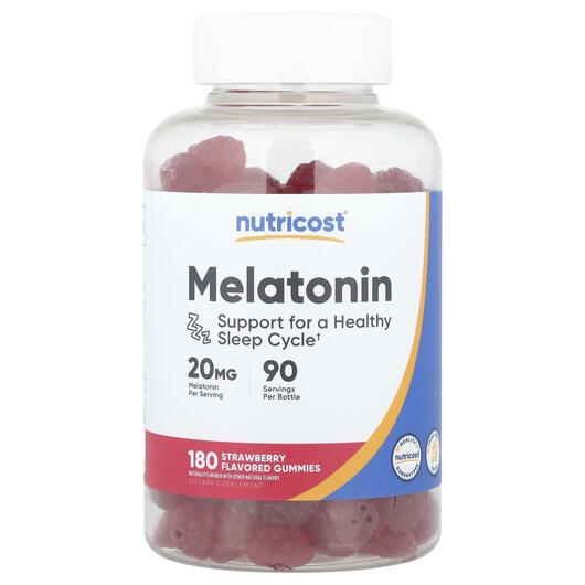 Основне фото товара Melatonin Gummies Strawberry 20 mg, Мелатонін, 180 таблеток