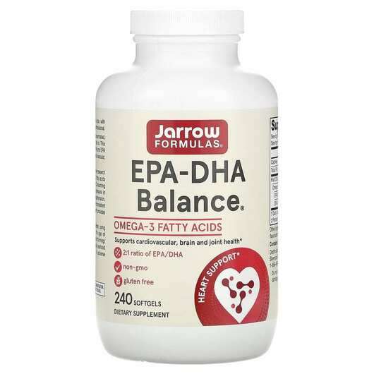 Основне фото товара Jarrow Formulas, EPA-DHA Balance, Риб'ячий жир, 240 капсул