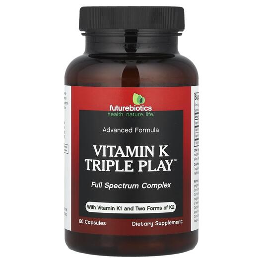 Основне фото товара Vitamin K Triple Play, Вітамін К 550 мкг, 60 капсул