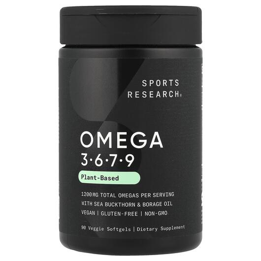 Основне фото товара Sports Research, Omega 3-6-7-9 Plant Based, Омега 3, 90 капсул