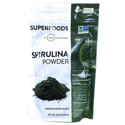 Основне фото товара MRM Nutrition, Spirulina Powder, Спіруліна, 240 г