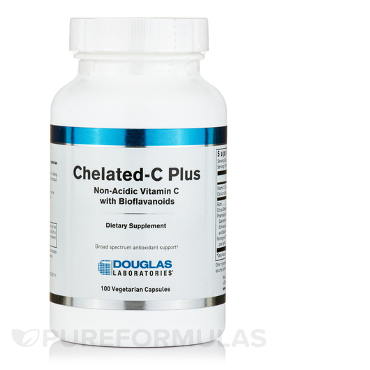 Основне фото товара Douglas Laboratories, Chelated-C Plus, Вітамін C, 100 капсул