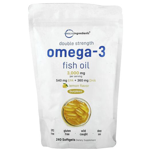Основне фото товара Double Strength Omega-3 Fish Oil Lemon, Омега 3, 240 капсул