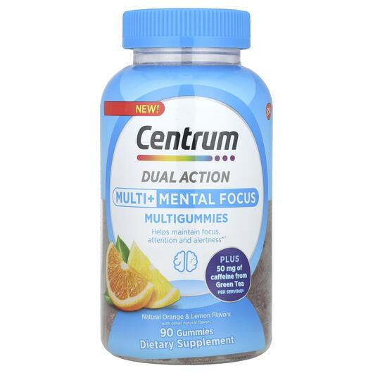 Основне фото товара Dual Action Multi + Mental Focus Multigummies, Мультивітаміни, 90