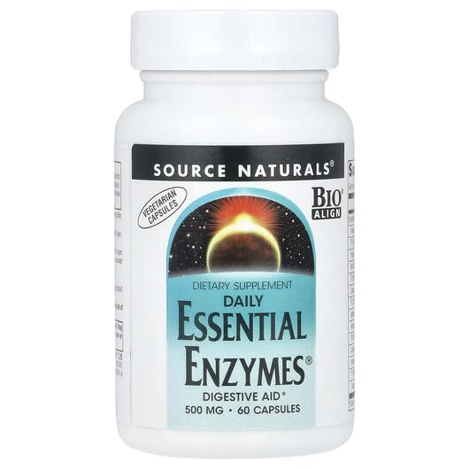 Основне фото товара Daily Essential Enzymes 500 mg, Ферменти, 60 капсул