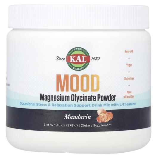 Основне фото товара Mood Magnesium Glycinate Powder Mandarian, Гліцинат магнію, 278 г