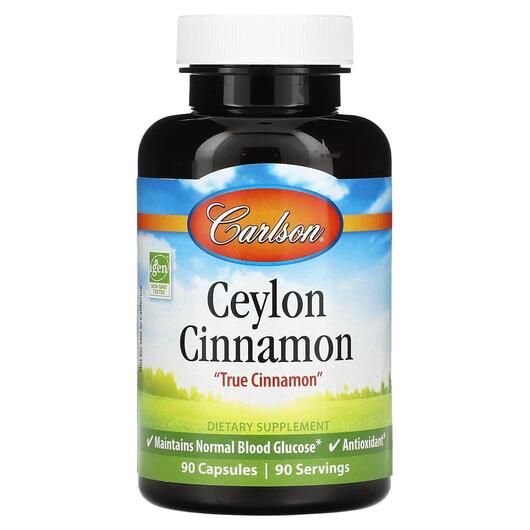 Основне фото товара Carlson, Ceylon Cinnamon 500 mg, Екстракт кориці, 90 капсул