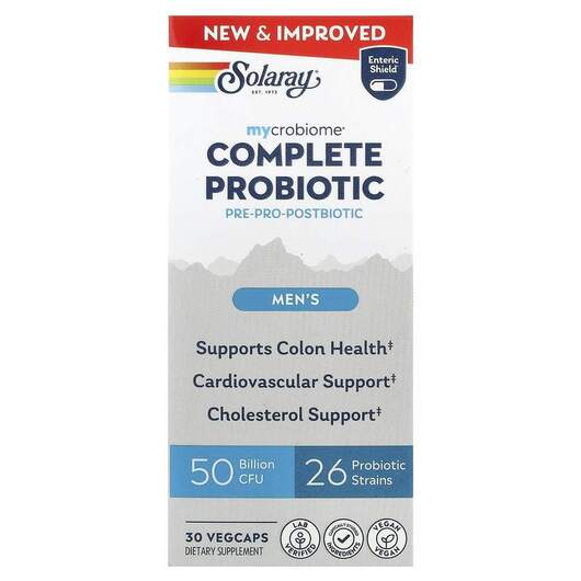 Основне фото товара Mycrobiome Complete Probiotic Men's, Пробіотики, 30 капсул