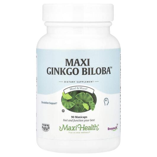 Основне фото товара Maxi Health, Maxi Ginkgo Biloba, Гінкго Білоба, 90 капсул