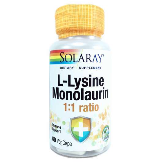 Основне фото товара Solaray, L-Lysine Monolaurin 1:1 Ratio, L-Лізин Монолаурин, 60...
