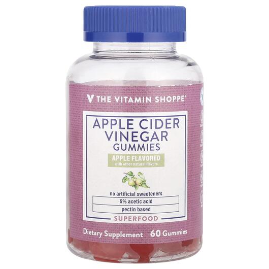 Основне фото товара Apple Cider Vinegar Gummies Apple, Яблучний оцет, 60 таблеток