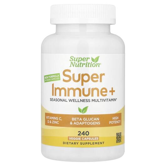 Основне фото товара Super Nutrition, Super Immune+, Мультивітаміни, 240 капсул