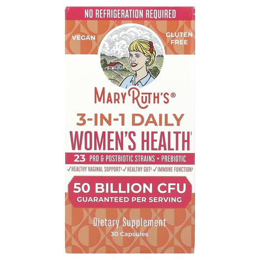 Основне фото товара 3-in-Women's Health 50 Billion CFU, Пробіотики, 30 капсул