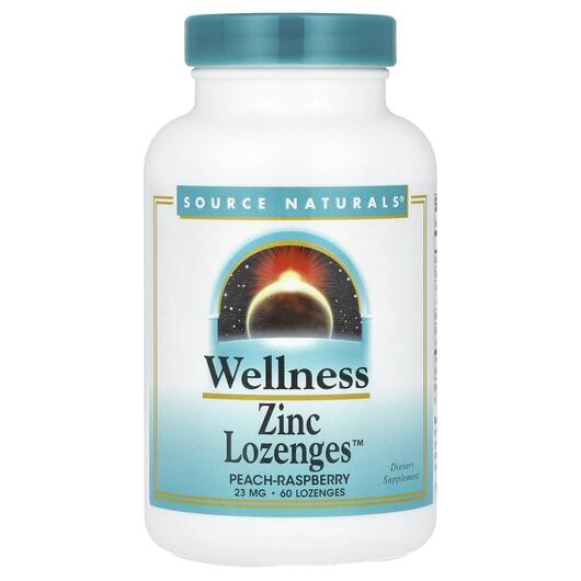 Основне фото товара Wellness Zinc Lozenges Peach-Raspberry 23 mg, ПЕА, 60 таблеток